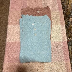 Wonder Nation Blue and Brown Henley Shirt Set